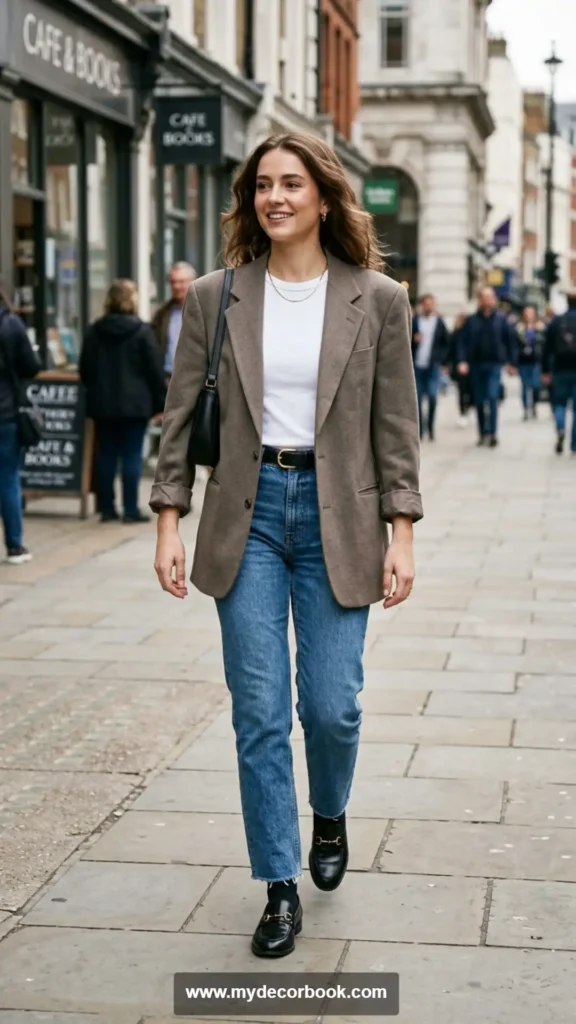 14. Oversized Blazer With Denim
