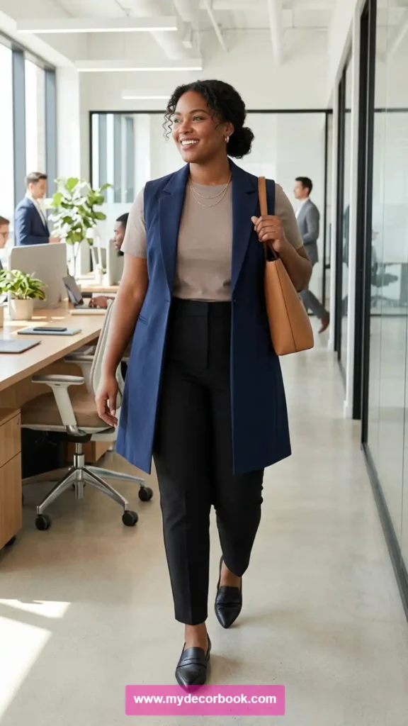 14. Plus Size T Shirt With Long Vest