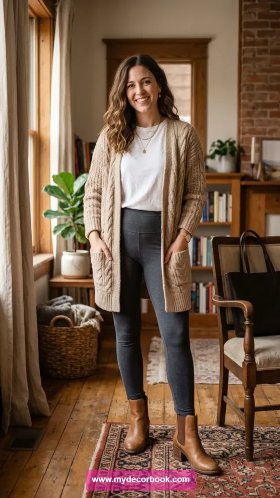 14. T Shirt With Long Cardigan