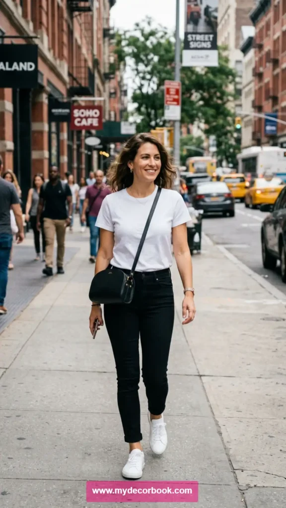 15. T Shirt With Black Jeans and Sneakers