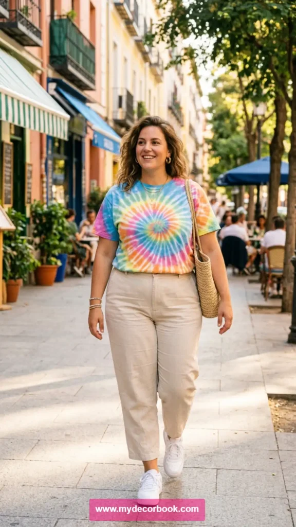 15. Tie-Dye T-Shirt With Neutral Bottoms