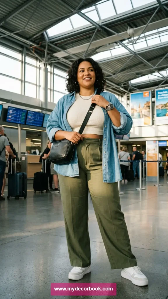 16. Plus Size Cropped T Shirt With High Waist Pants