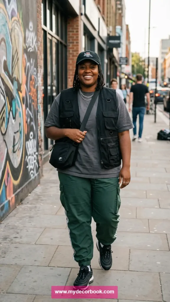 16. T-Shirt With Utility Vest and Joggers