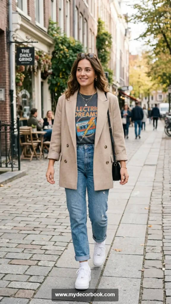 17. Graphic Tee Under a Blazer