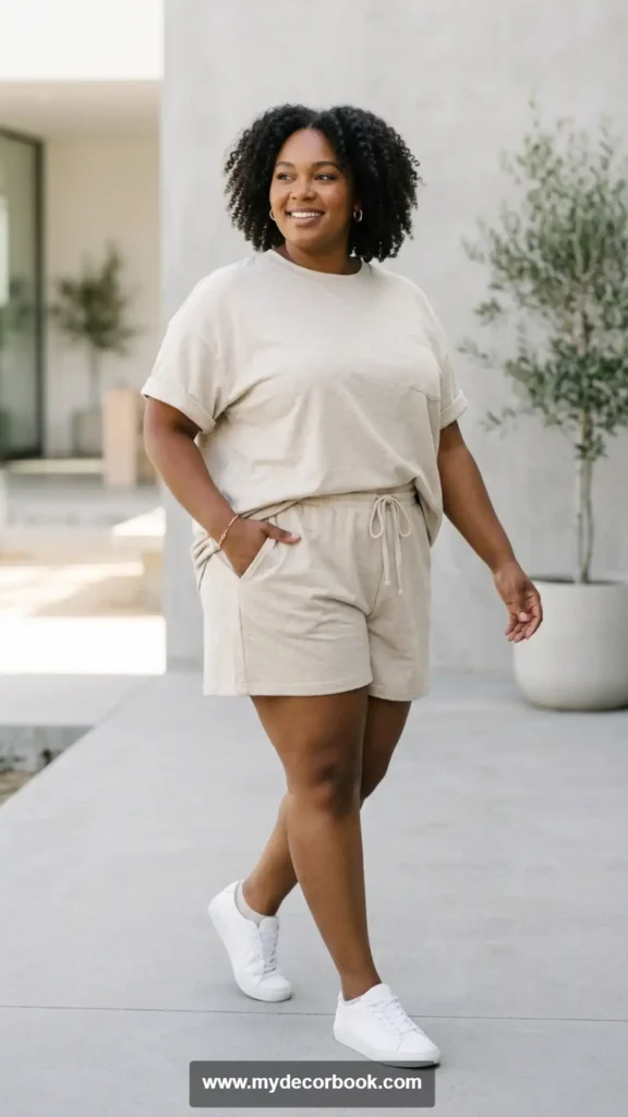 17. Oversized T Shirt with Matching Shorts Set