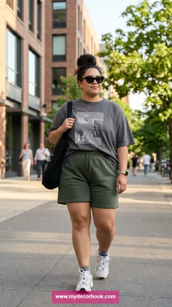 18. Oversized T-Shirt With Sweat Shorts