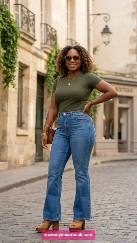 18. T Shirt With Flared Jeans
