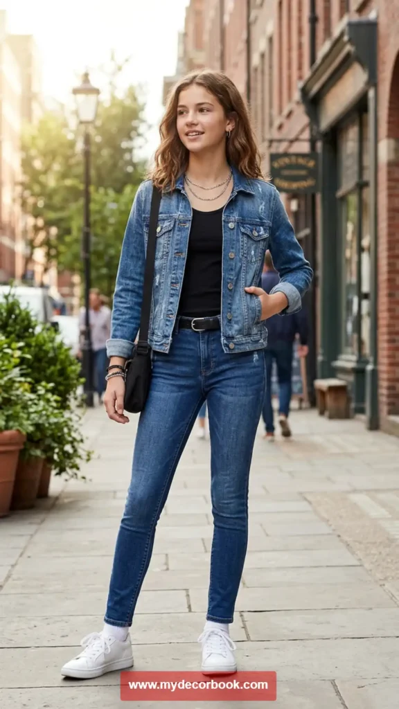 18. Tank Top with Denim Jacket