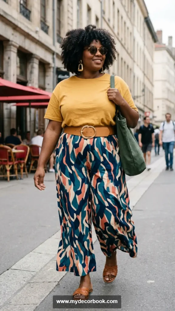 19. Oversized T Shirt with Palazzo Pants