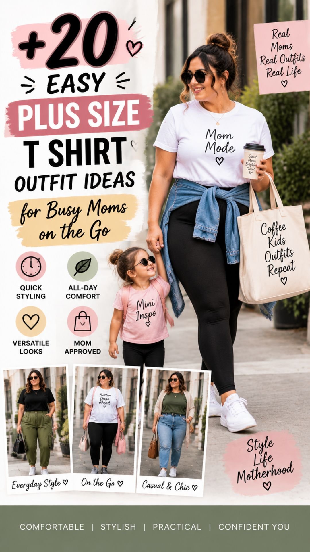 20 Easy Plus Size T Shirt Outfit Ideas for Busy Moms on the Go