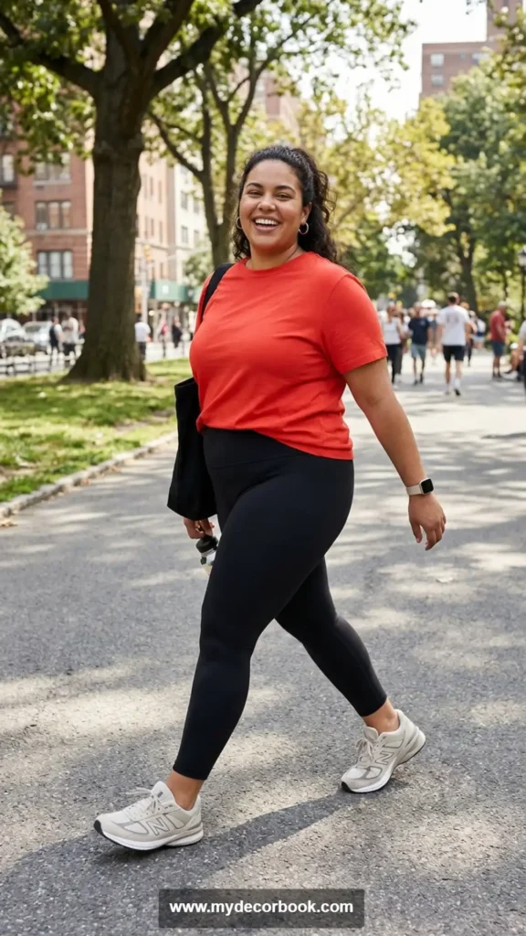 20. Bright Colored T-Shirt with Black Leggings