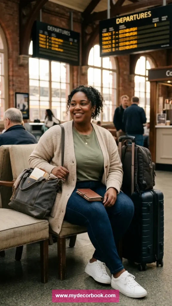 20. Plus Size Layered T Shirt Outfit With Cardigan