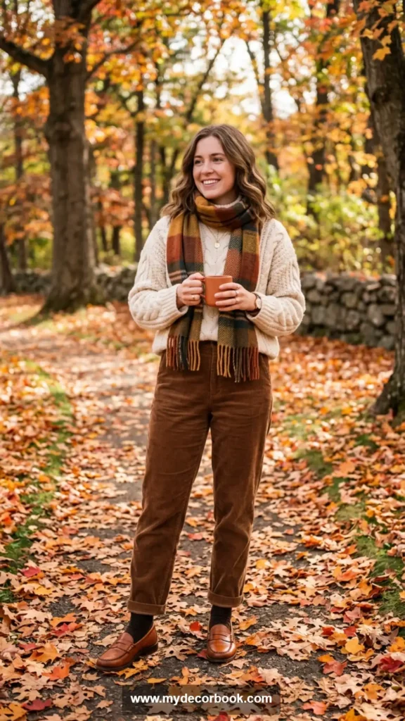 21. Corduroy Pants With Knit Sweater