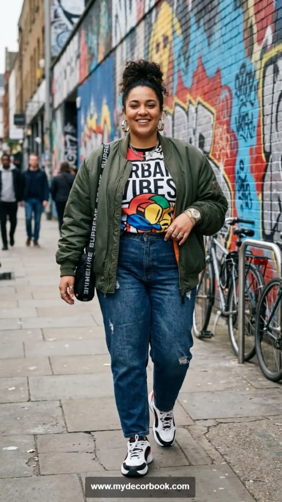 21. Graphic Tee With Bomber Jacket