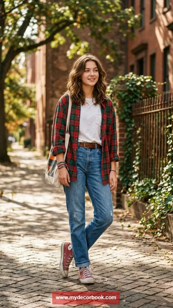 21. Plaid Shirt with Jeans