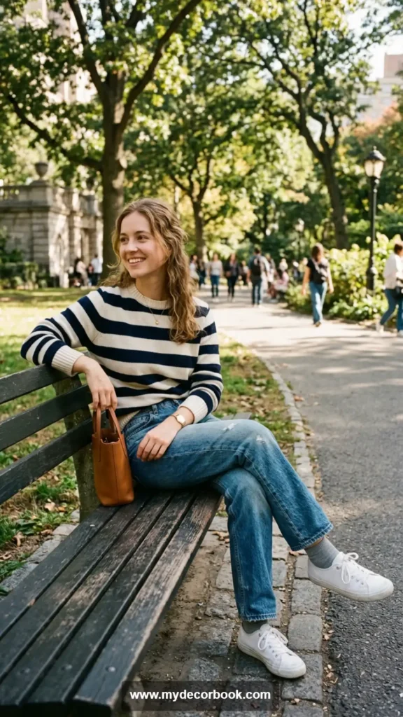 22. Striped Sweater With Denim