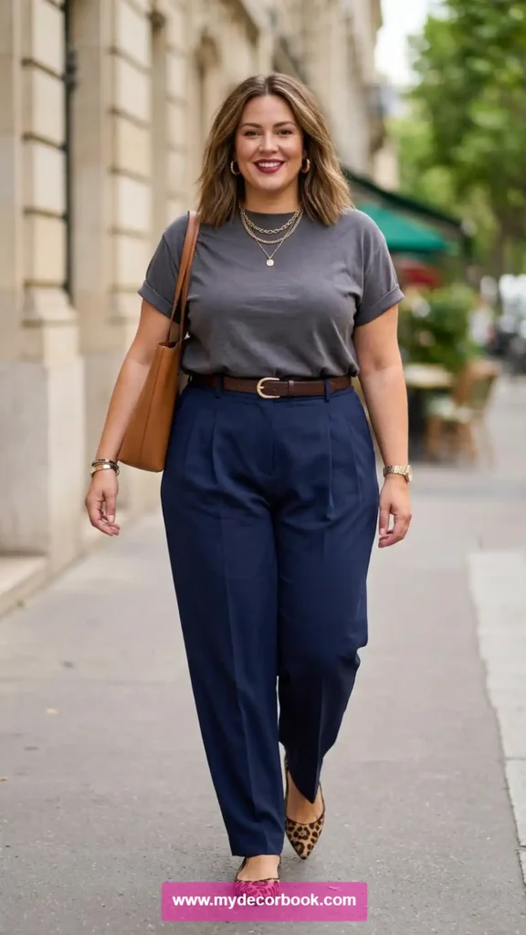 23. Plus Size T Shirt With Pleated Pants