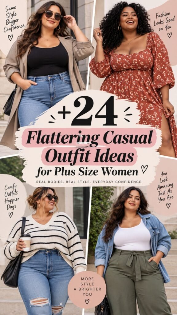 24 Flattering Casual Outfit Ideas for Plus Size Women