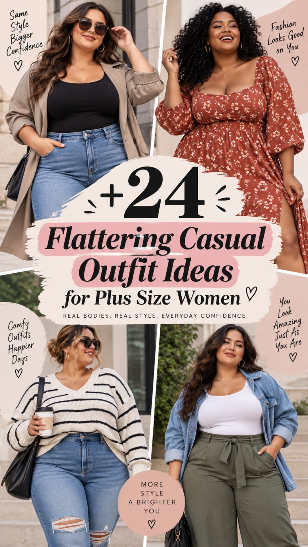 24 Flattering Casual Outfit Ideas for Plus Size Women