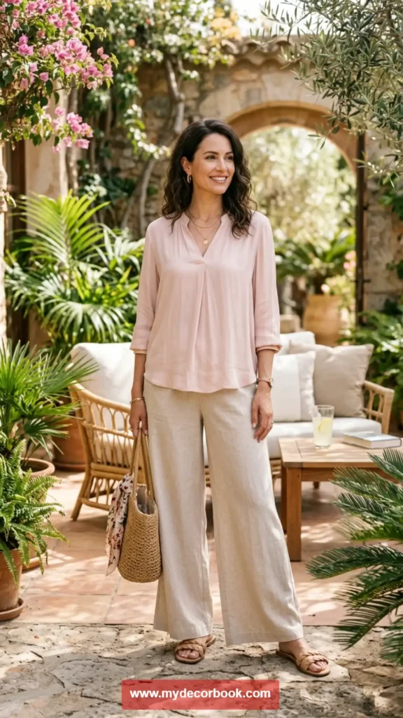 24. Relaxed Blouse with Comfortable Palazzo Pants