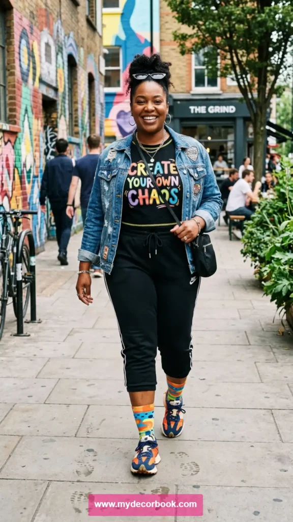 24. T-Shirt With Sneakers and Statement Socks