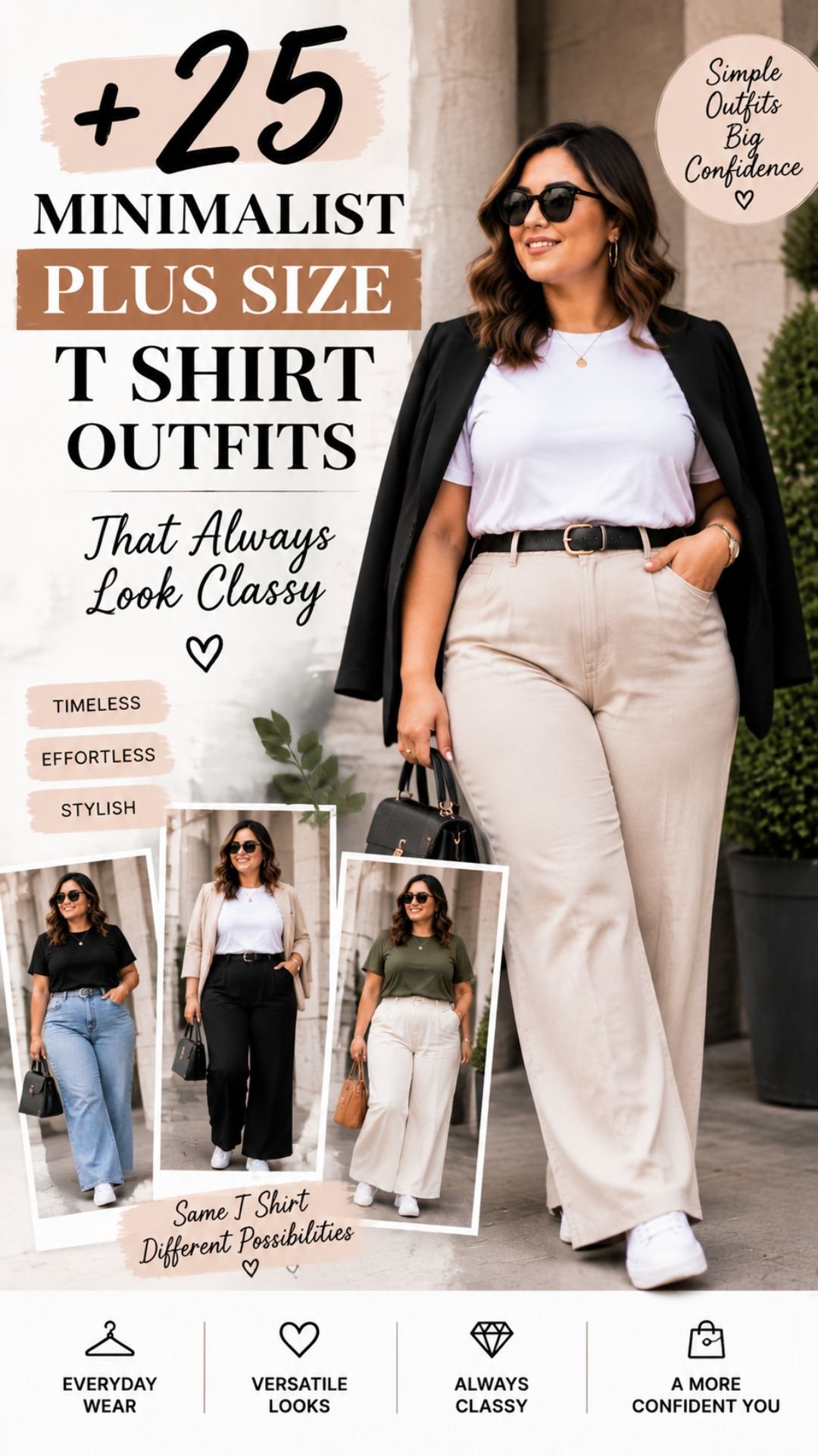25 Minimalist Plus Size T Shirt Outfits That Always Look Classy