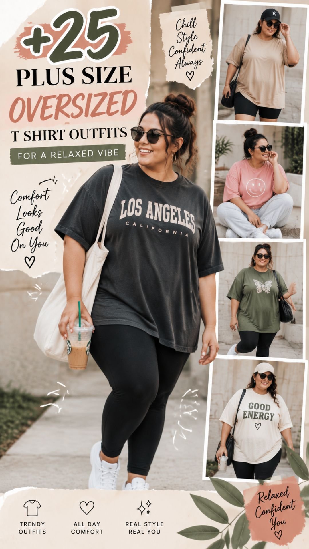 25 Plus Size Oversized T Shirt Outfits for a Relaxed Vibe