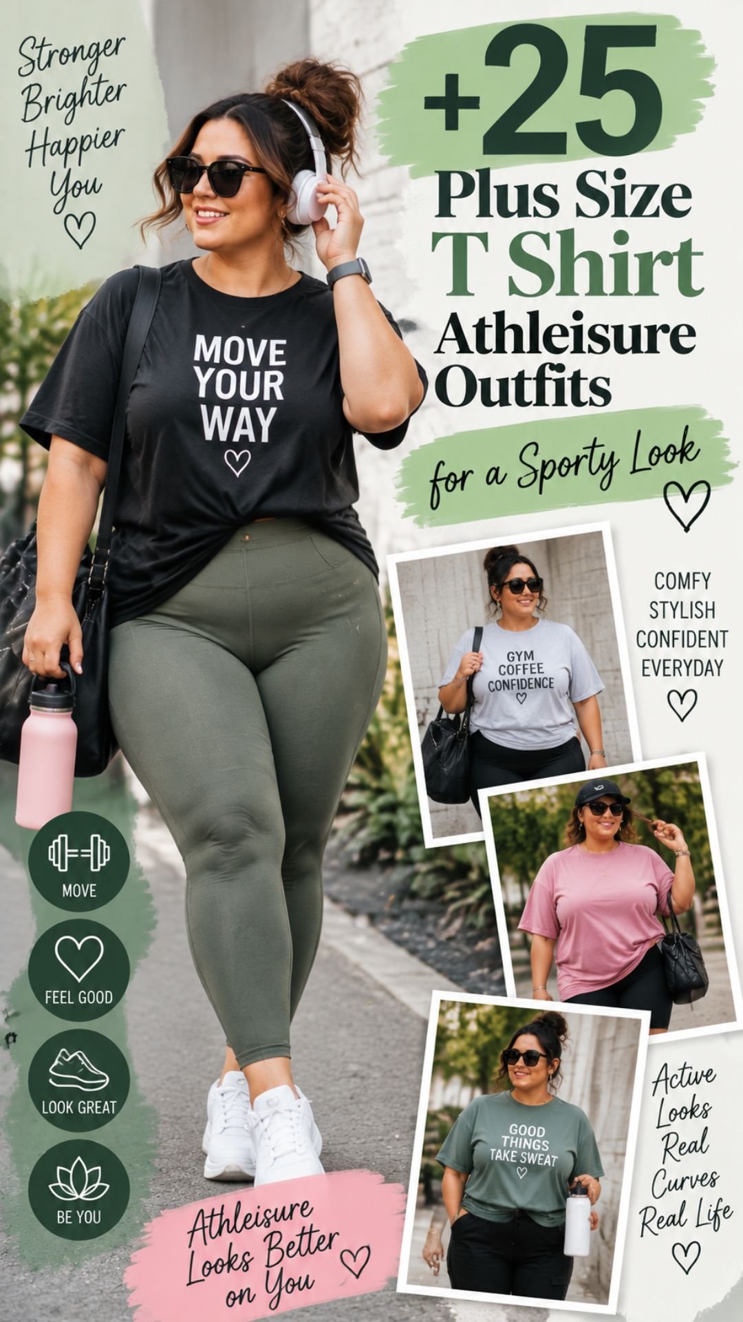 25 Plus Size T Shirt Athleisure Outfits for a Sporty Look