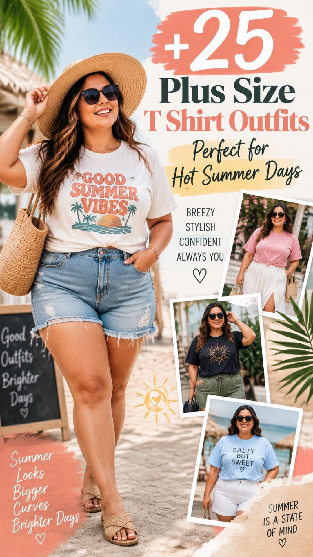 25 Plus Size T Shirt Outfits Perfect for Hot Summer Days
