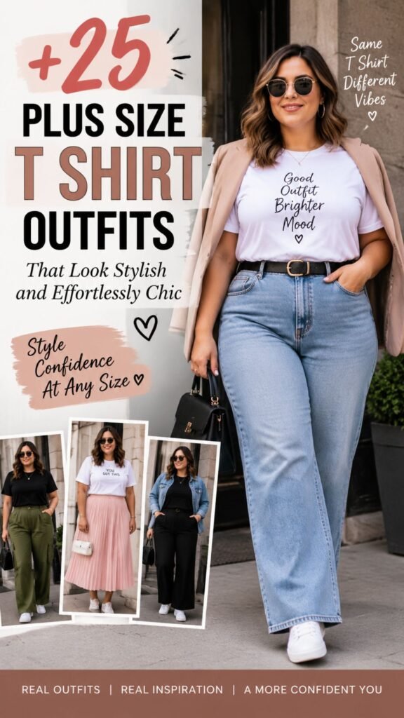 25 Plus Size T Shirt Outfits That Look Stylish and Effortlessly Chic