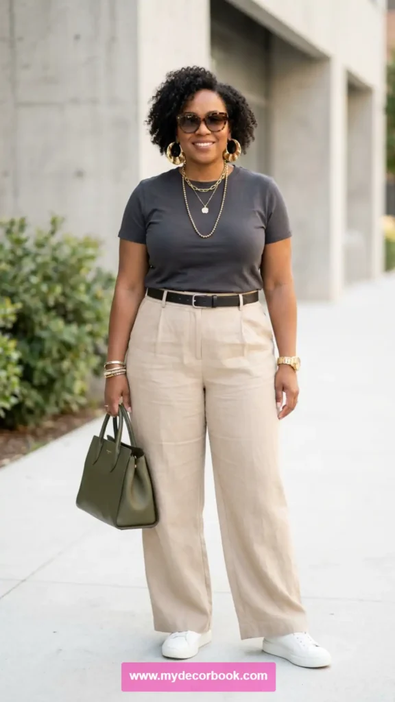 25. Plus Size T Shirt With Statement Accessories