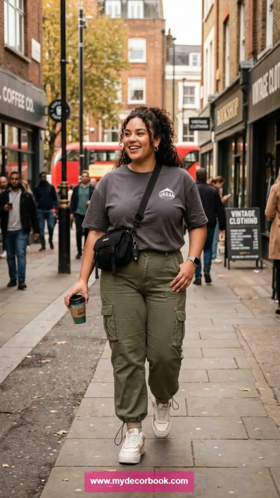 25. Relaxed T Shirt With Cargo Jeans
