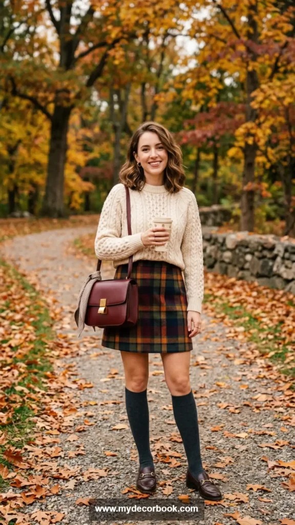 26. Plaid Skirt With Sweater