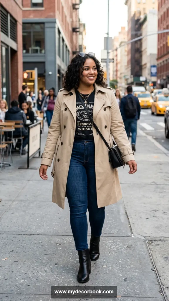 27. Graphic Tee With Trench Coat