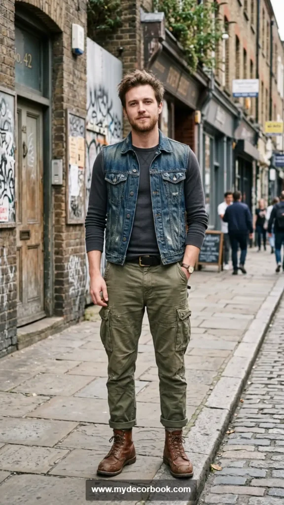 28. Denim Vest With Long Sleeve Shirt