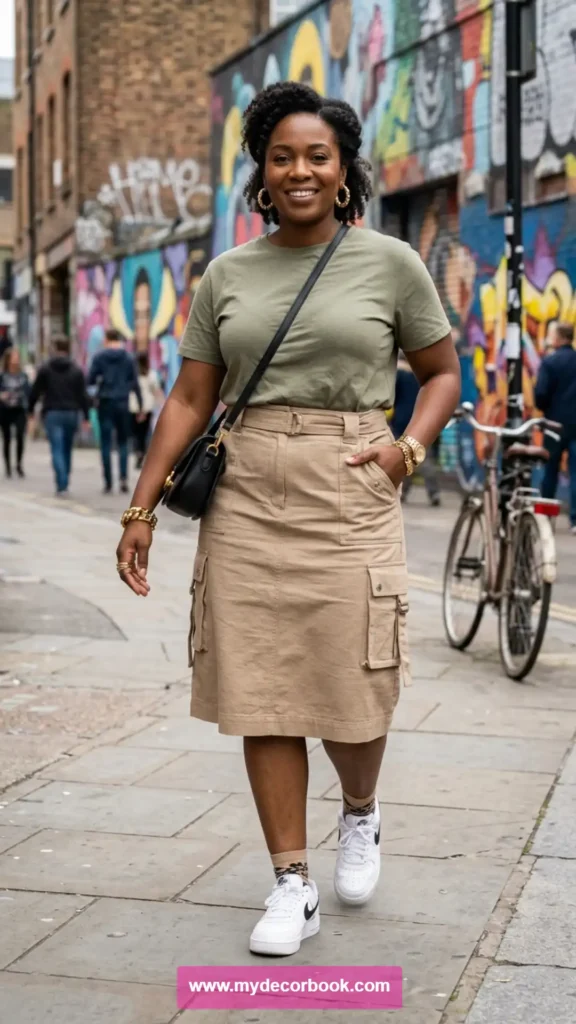 28. Plus Size T Shirt With Cargo Skirt