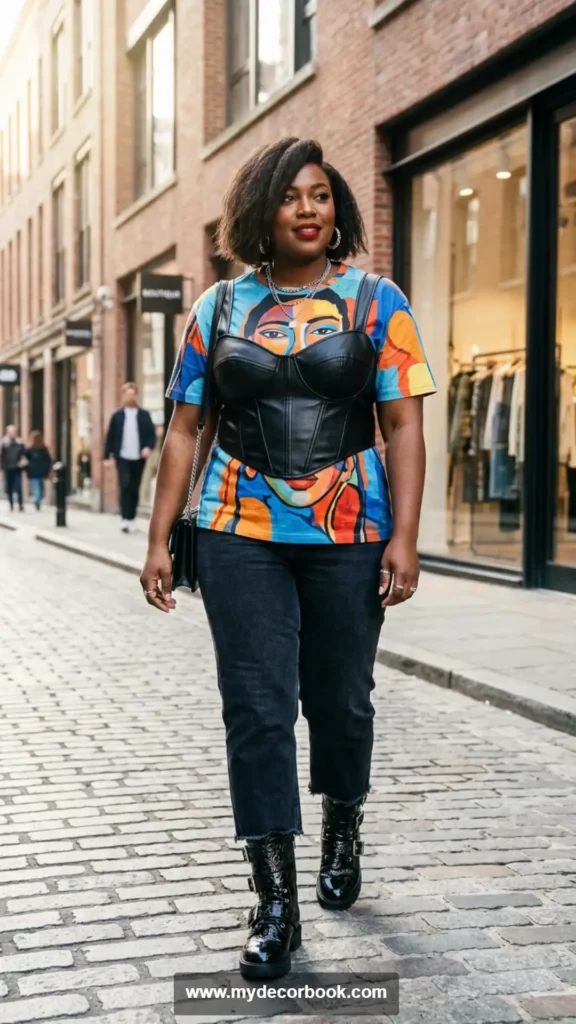 29. Graphic Tee With Corset Layer
