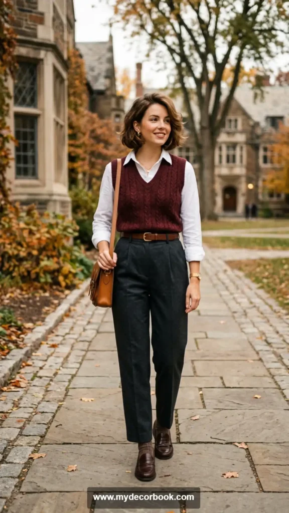 29. Sweater Vest With Button-Up Shirt