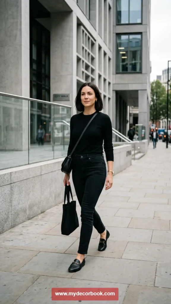 3. Monochrome Black Casual Outfit