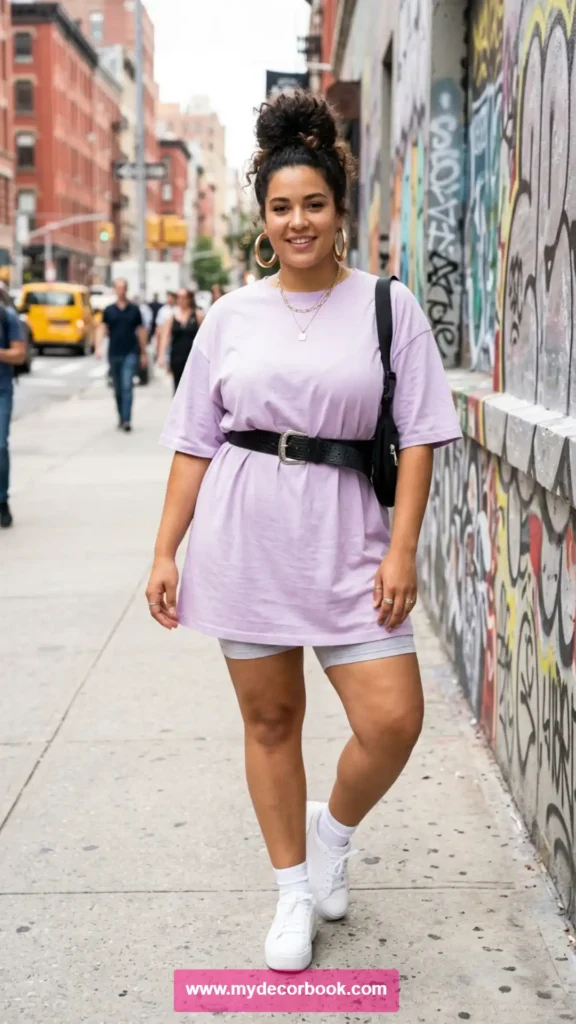 3. Oversized T-Shirt Dress With Sneakers