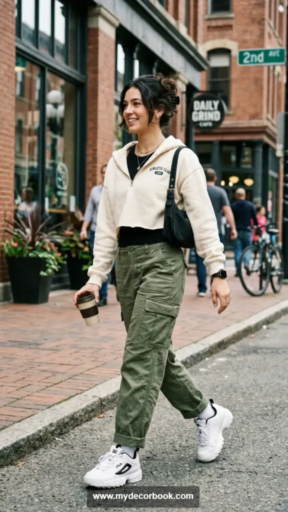 4. Cargo Pants With a Cropped Hoodie