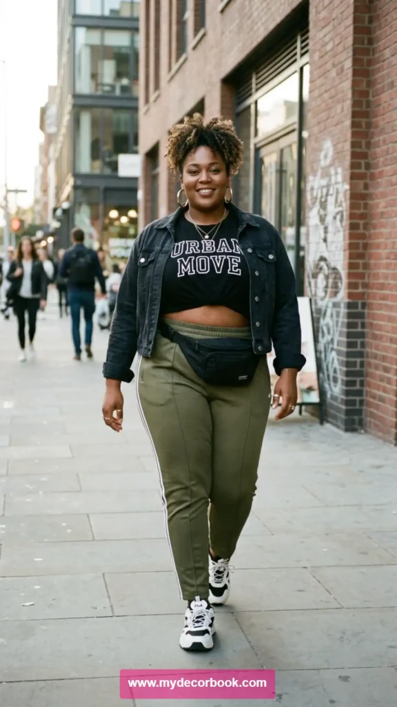 4. Cropped T-Shirt With High-Waisted Athletic Pants