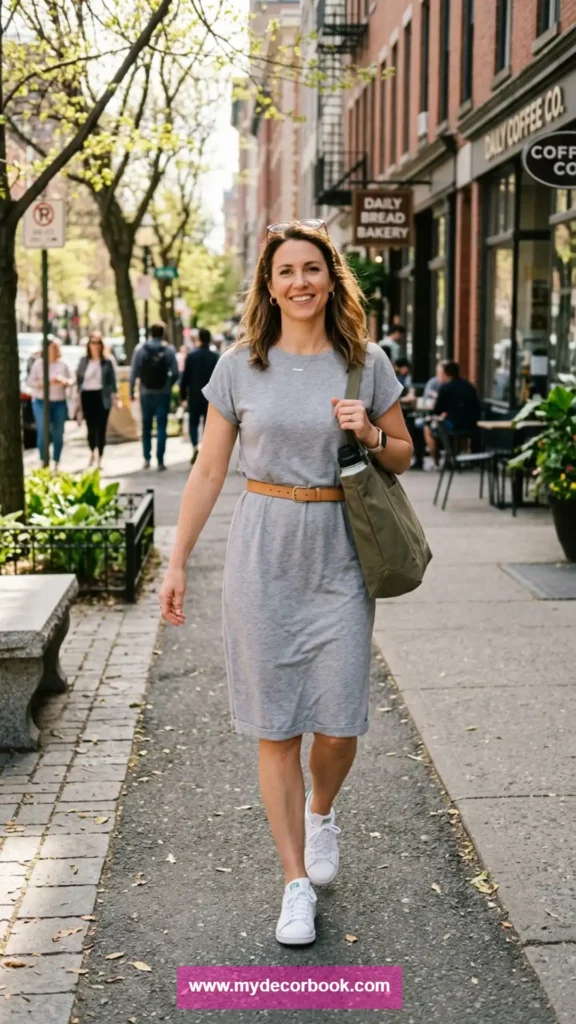 4. T Shirt Dress With Sneakers