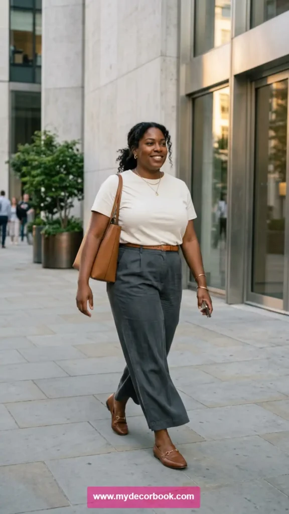 4. T-Shirt With Wide-Leg Trousers