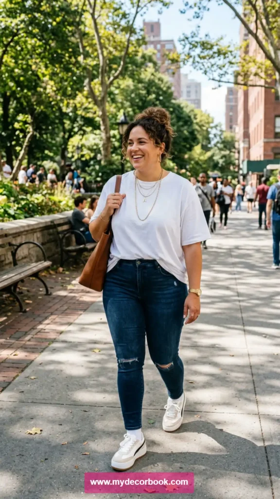 5. Oversized White T Shirt With Skinny Jeans