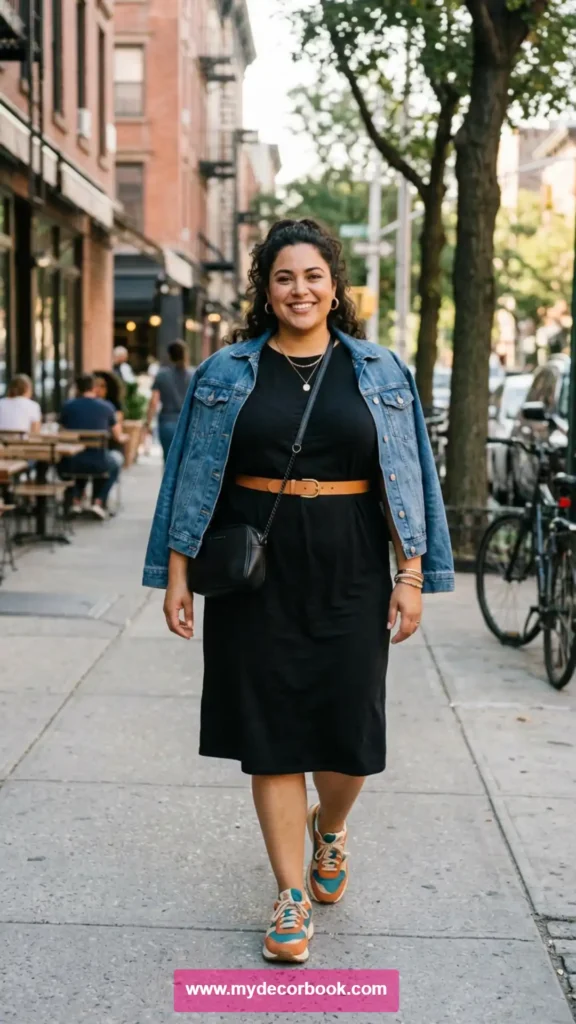 5. Plus Size T-Shirt Dress With Sneakers