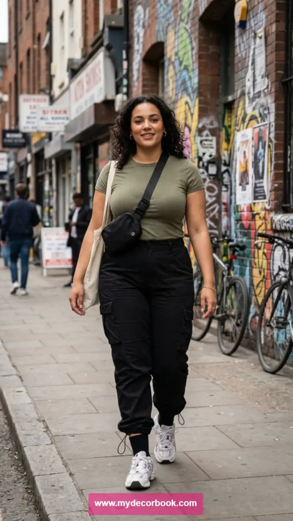 6. Plus Size T-Shirt With Cargo Pants