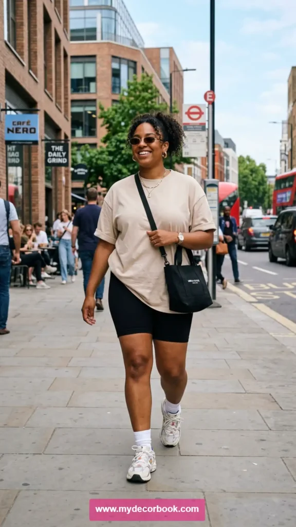 6. T-Shirt And Biker Shorts Combo