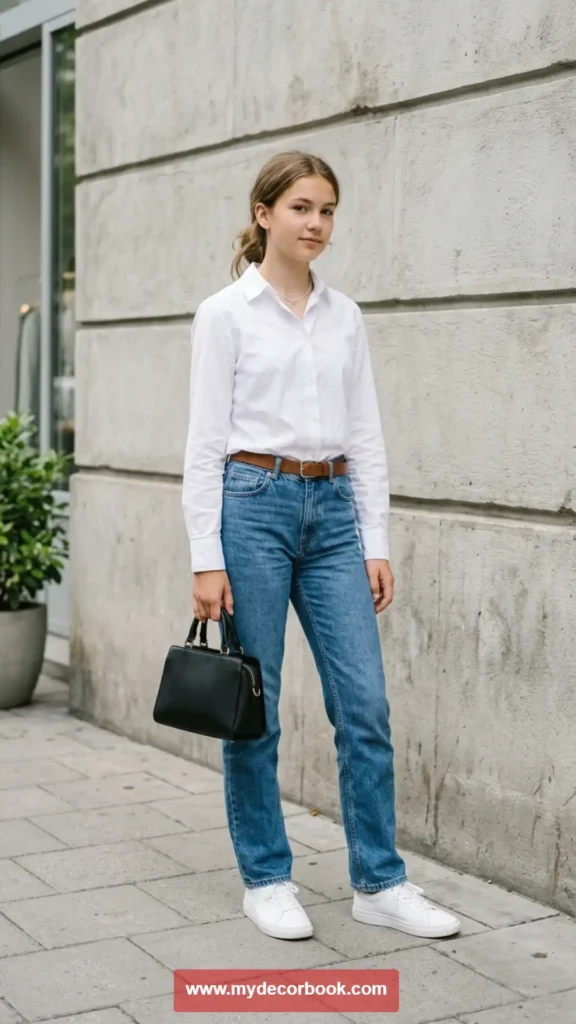 6. White Shirt with Blue Jeans