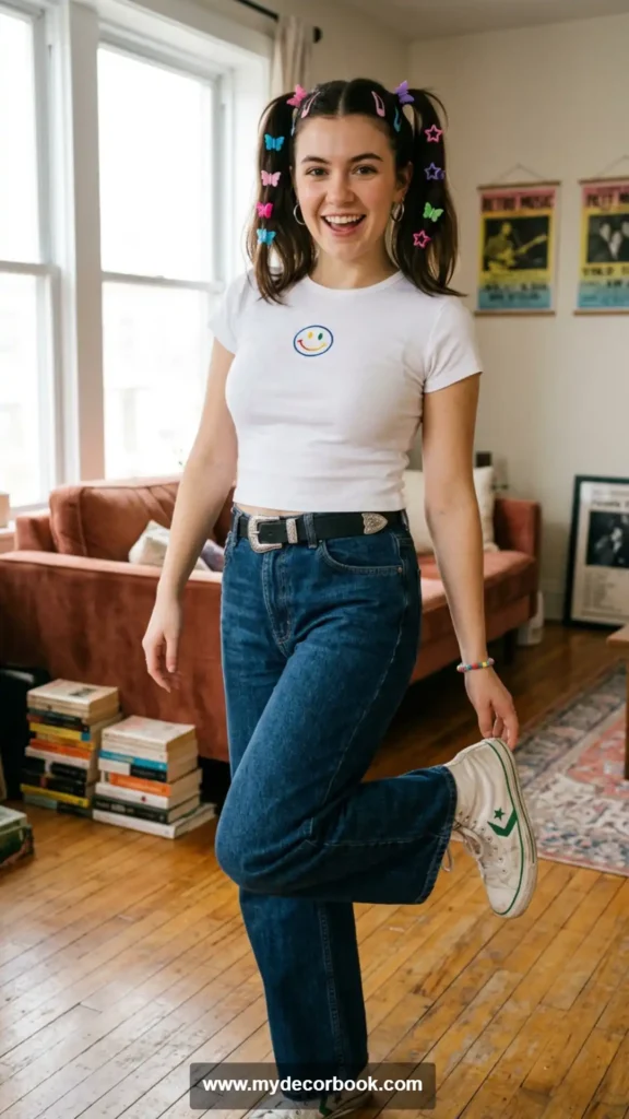 7. Baby Tee With Wide-Leg Jeans